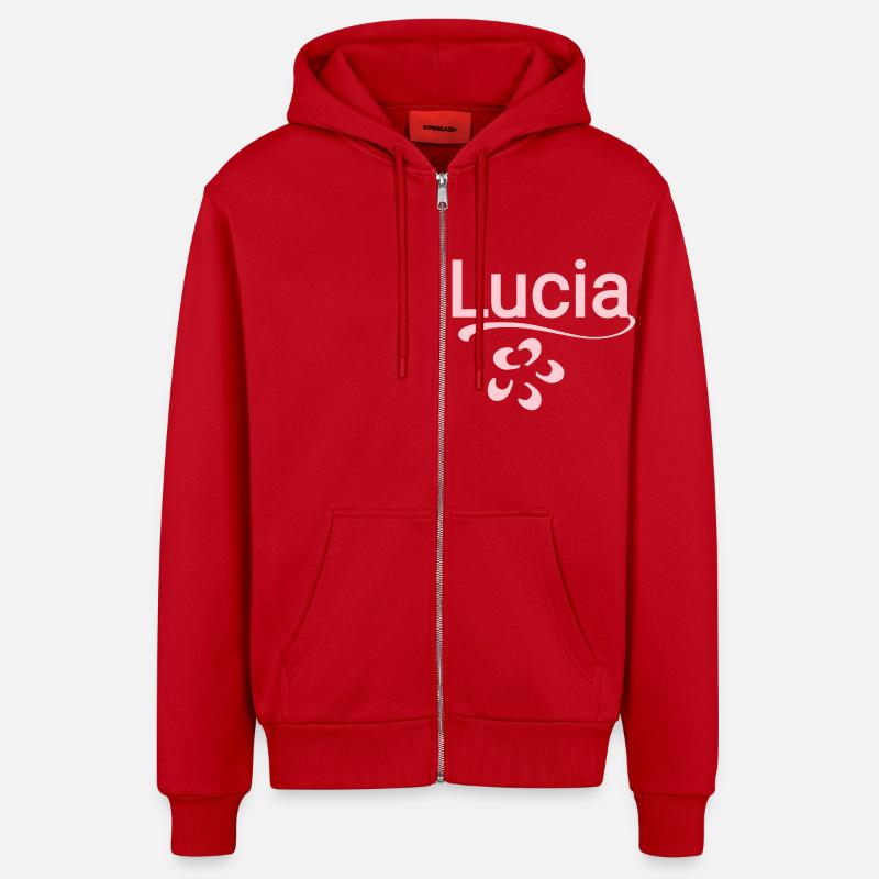Licia - Veste à capuche bio décontractée fabriquée en UE - rouge