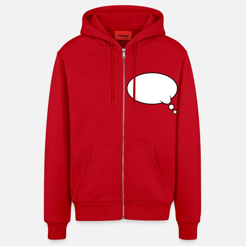 Pensée : Bubble Design - Veste à capuche bio décontractée fabriquée en UE - rouge