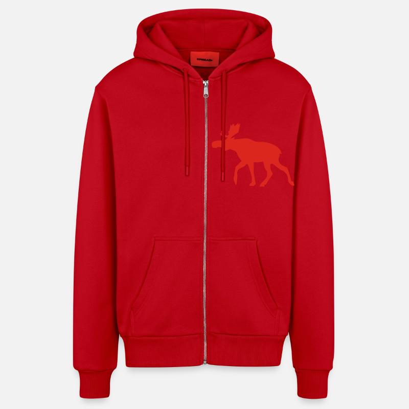 moose - Veste à capuche bio décontractée fabriquée en UE - rouge