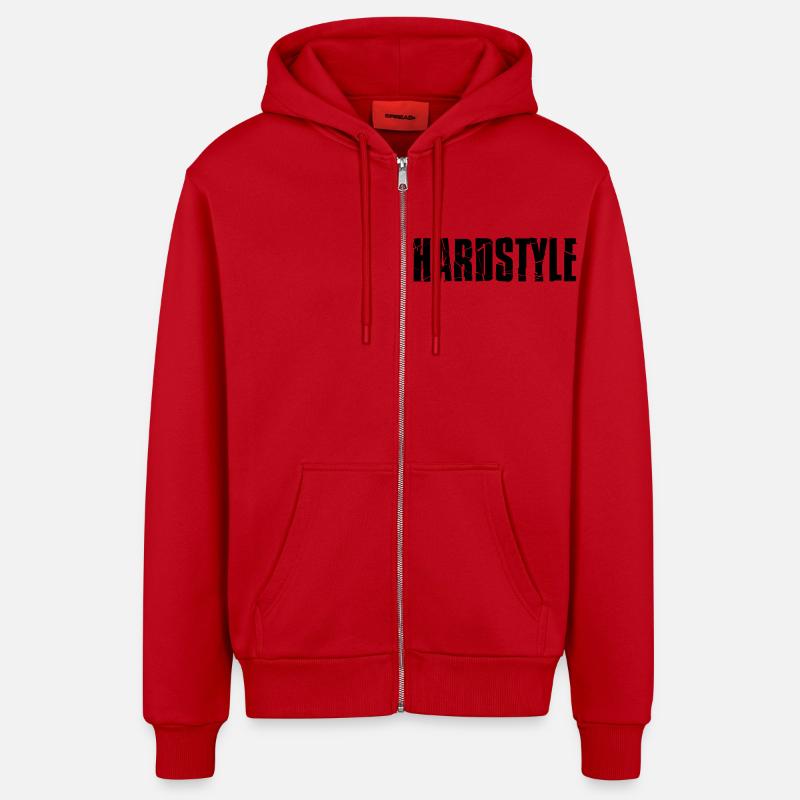 Hardstyle - Veste à capuche bio décontractée fabriquée en UE - rouge