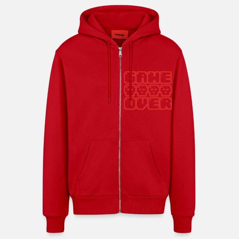 game over - Veste à capuche bio décontractée fabriquée en UE - rouge