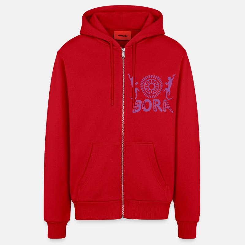 Bora Bora borabora - Organic Relaxed Hooded Jacket Made in EU - red