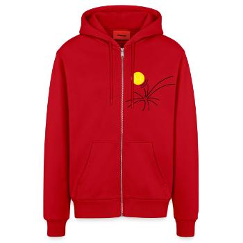 tennis as (3c) - Organic Relaxed Kapuzenjacke Made in EU - Rot - Vorne