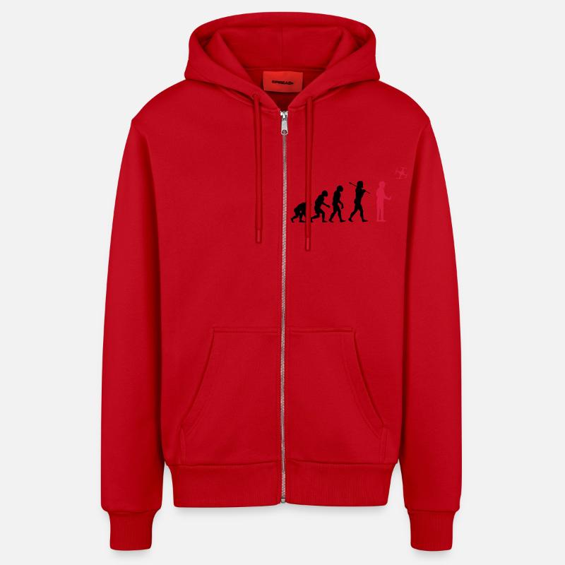 The drone evolution - Organic Relaxed Kapuzenjacke Made in EU - Rot