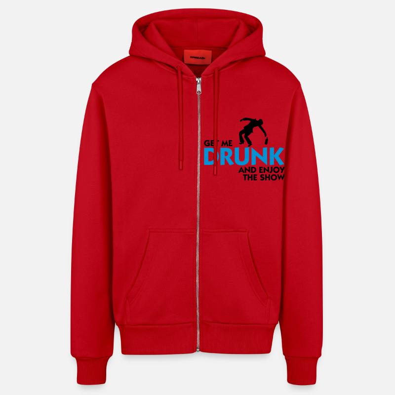 Donnez-moi l alcool et profiter du spectacle! - Veste à capuche bio décontractée fabriquée en UE - rouge