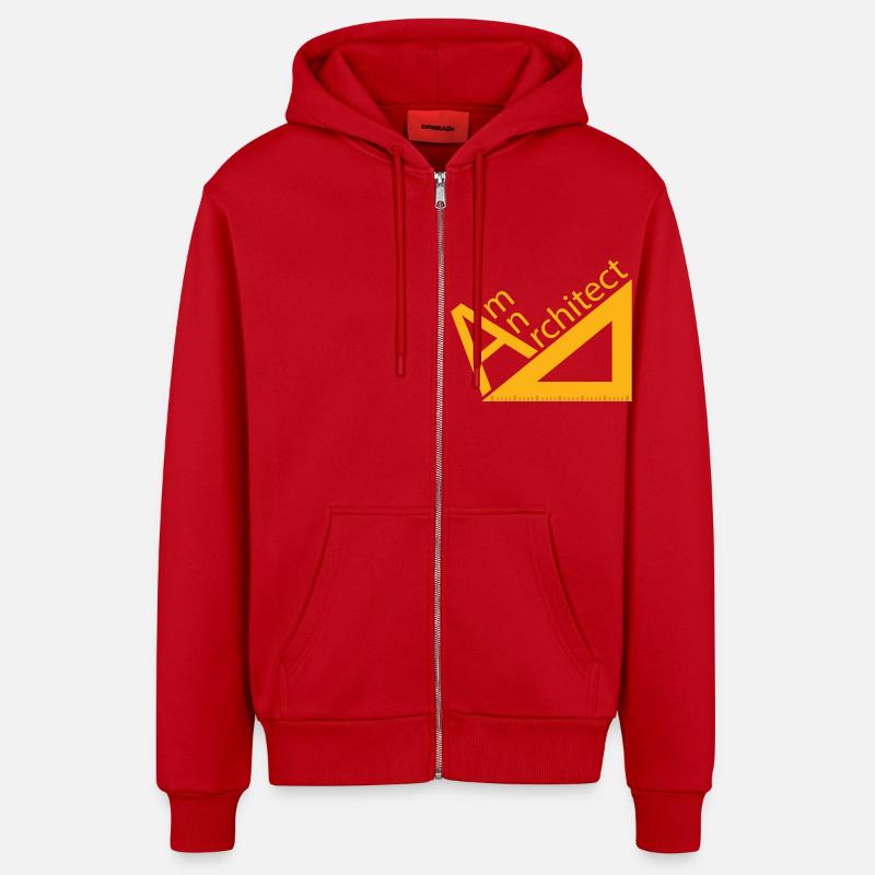 Architecte / Architecture: suis architecte - Veste à capuche bio décontractée fabriquée en UE - rouge
