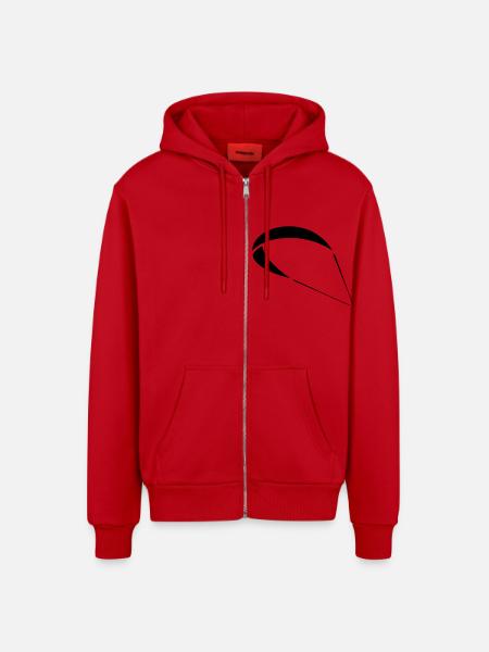 Gleitschirm Kite - Organic Relaxed Hooded Jacket Made in EU - red