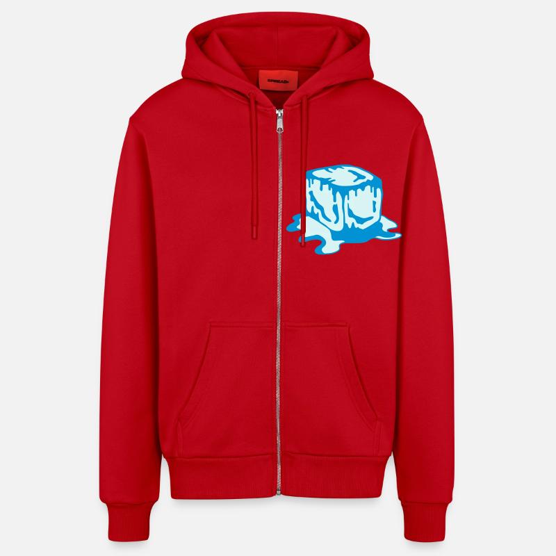 ice cube 2c - Organic Relaxed Kapuzenjacke Made in EU - Rot