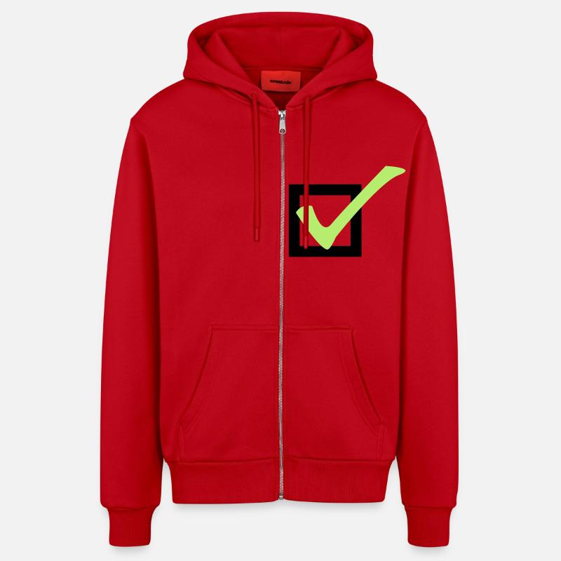 check - Organic Relaxed Kapuzenjacke Made in EU - Rot