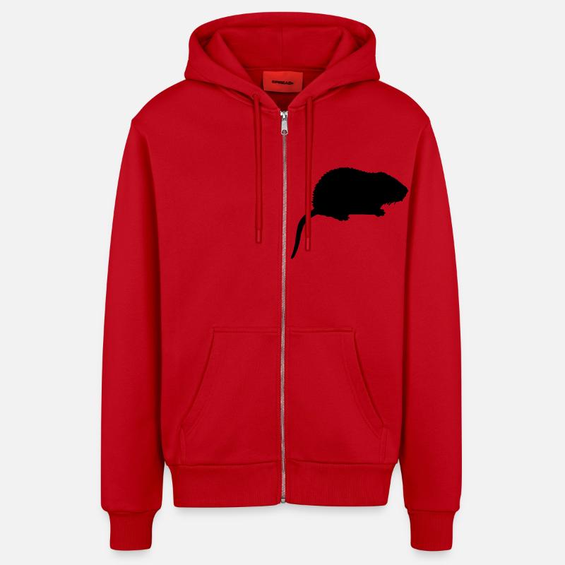 nutria_n1 - Veste à capuche bio décontractée fabriquée en UE - rouge