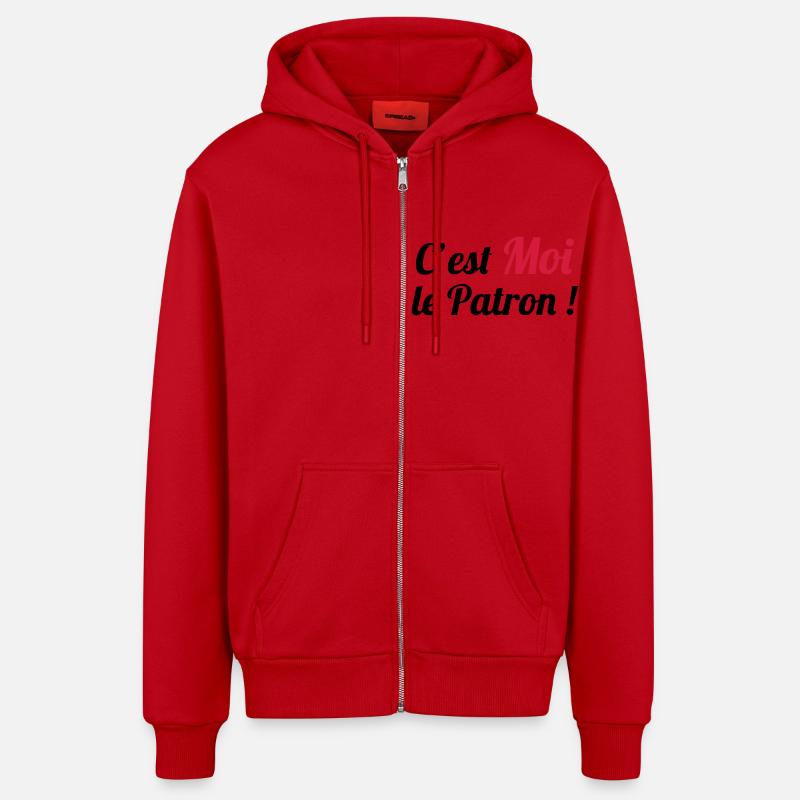 c'est MOI le Patron ! - Veste à capuche bio décontractée fabriquée en UE - rouge