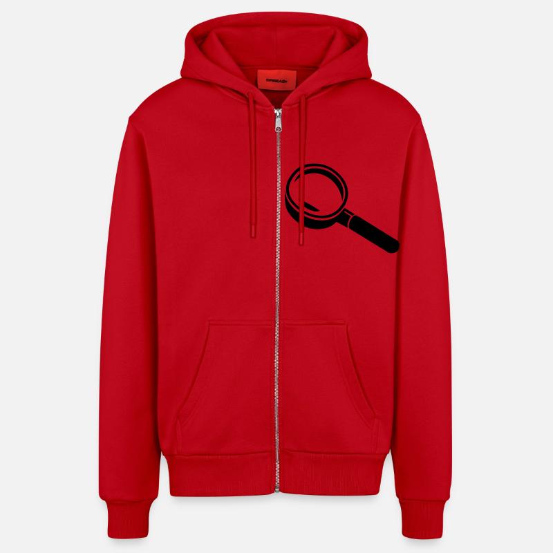 lupe_01 - Organic Relaxed Kapuzenjacke Made in EU - Rot
