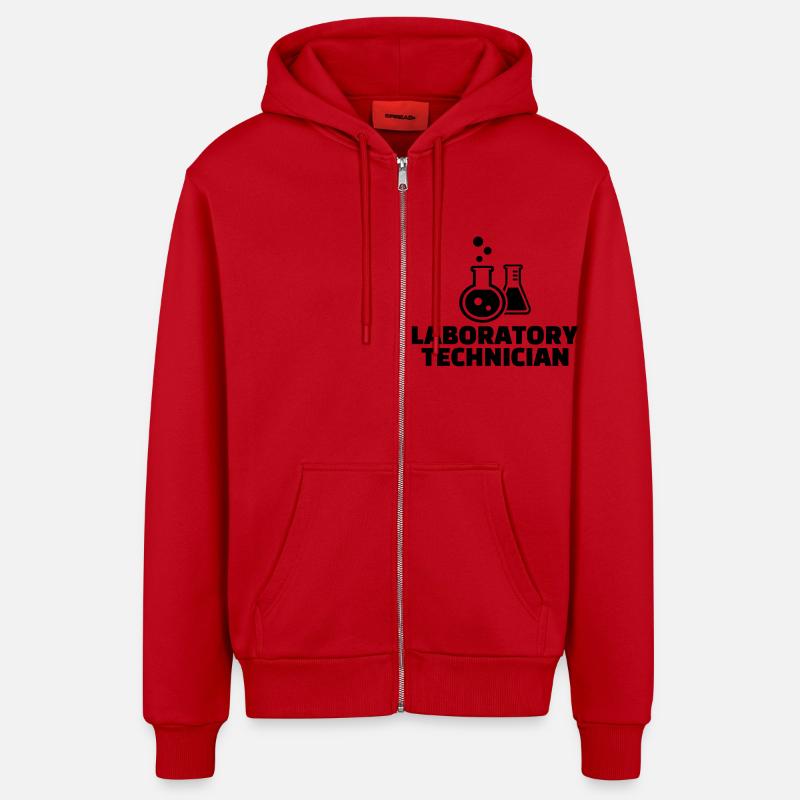 Laboratory technician - Veste à capuche bio décontractée fabriquée en UE - rouge