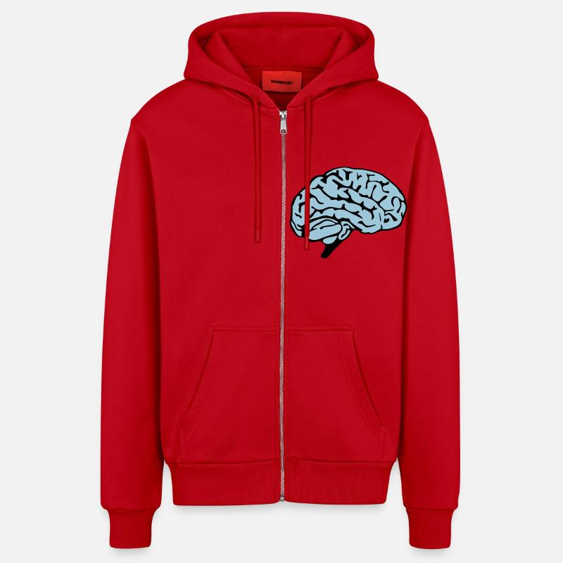 brain design - Organic Relaxed Kapuzenjacke Made in EU - Rot