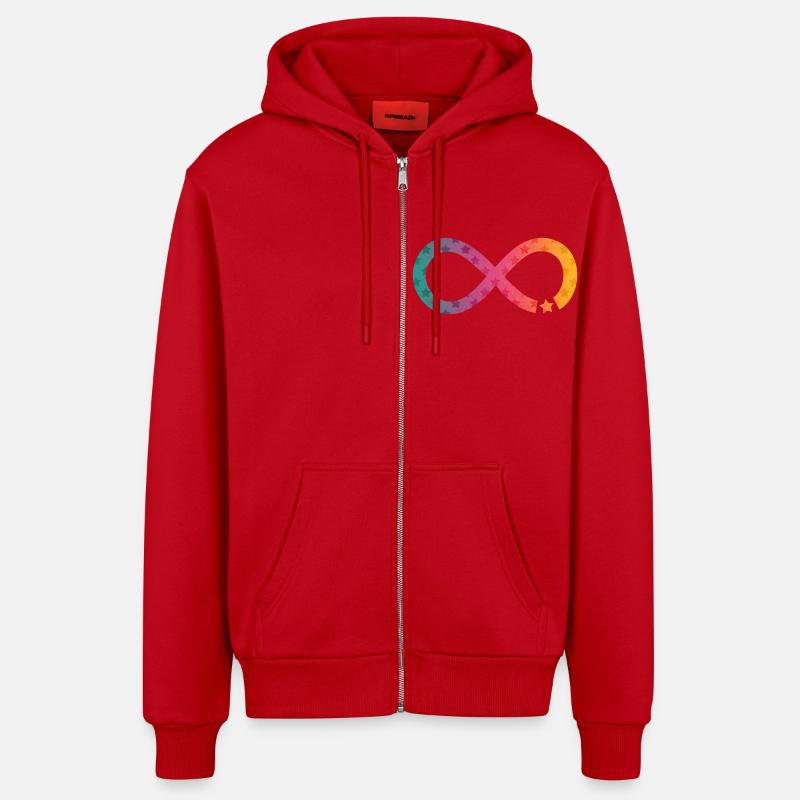 Infinity Star arc-en-ciel - Veste à capuche bio décontractée fabriquée en UE - rouge