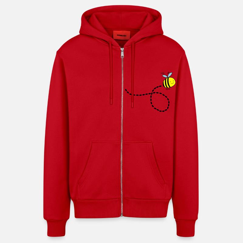 flying_bee_02 - Organic Relaxed Kapuzenjacke Made in EU - Rot