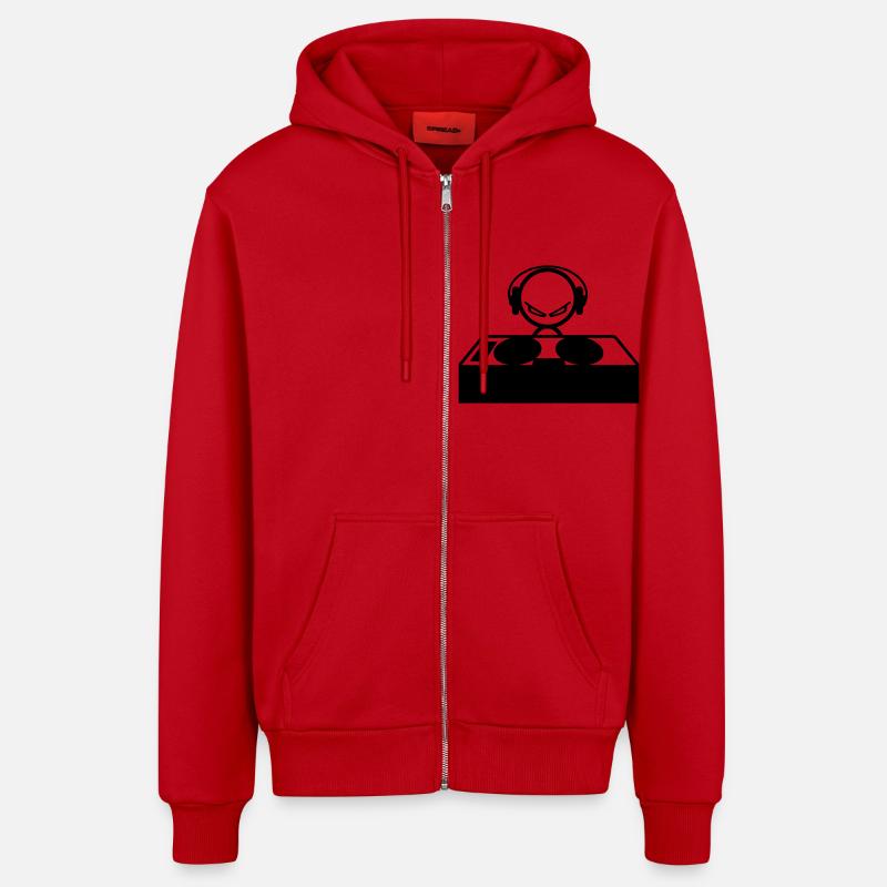 DJ - Veste à capuche bio décontractée fabriquée en UE - rouge
