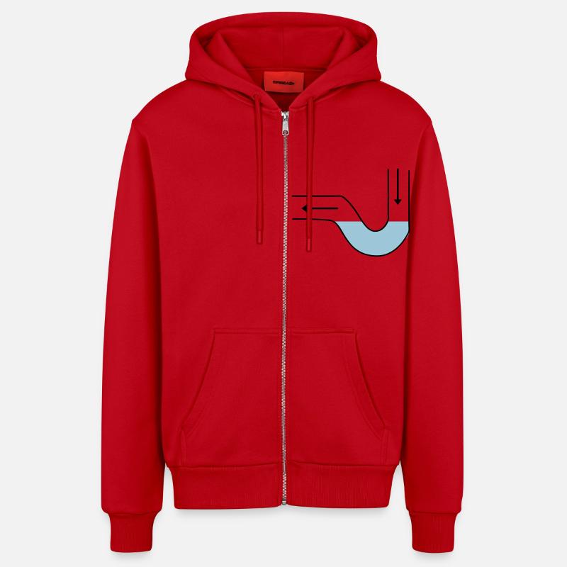 Plombier - Veste à capuche bio décontractée fabriquée en UE - rouge