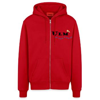 Ulm - Organic Relaxed Kapuzenjacke Made in EU - Rot - Vorne