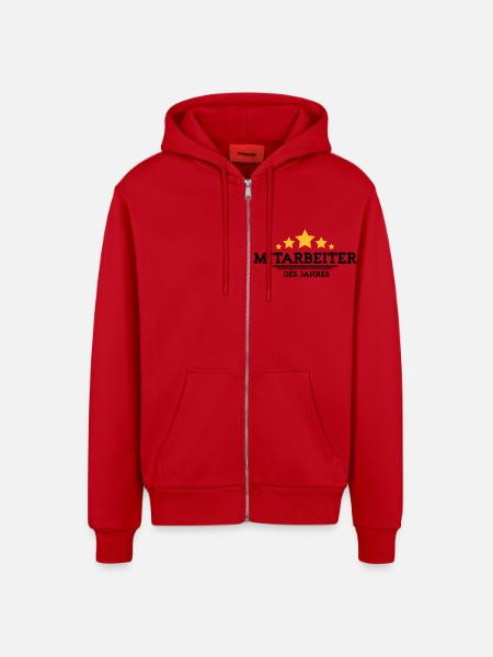 mitarbeiter des Jahres - Organic Relaxed Kapuzenjacke Made in EU - Rot