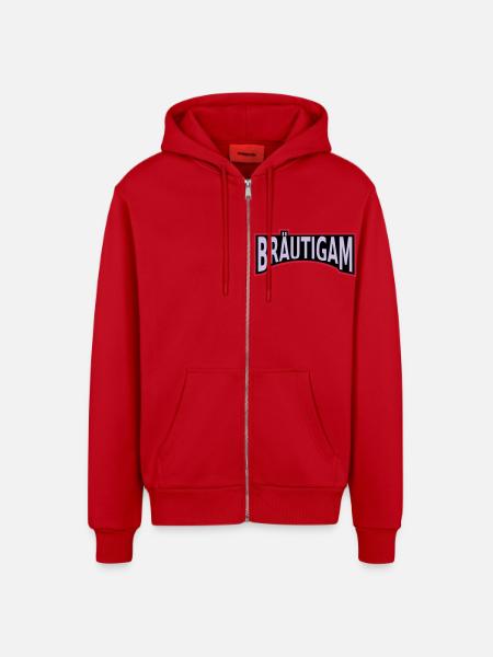 Junggesellenabschied Bräutigam - Organic Relaxed Kapuzenjacke Made in EU - Rot