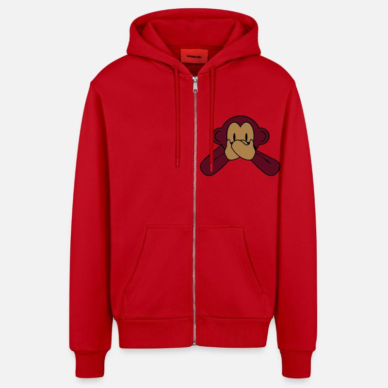monkey_speak_2 - Organic Relaxed Kapuzenjacke Made in EU - Rot