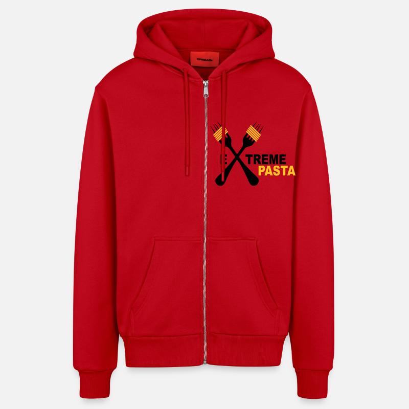 Pasta - Veste à capuche bio décontractée fabriquée en UE - rouge