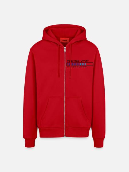 spruch_brain_exe_2 - Organic Relaxed Kapuzenjacke Made in EU - Rot