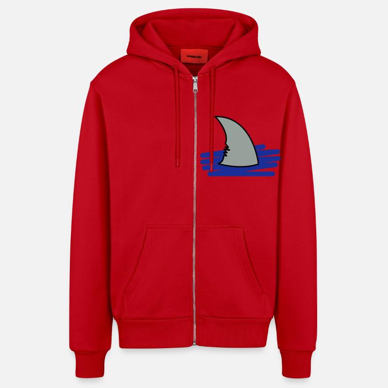 Shark / aileron de requin - Veste à capuche bio décontractée fabriquée en UE - rouge