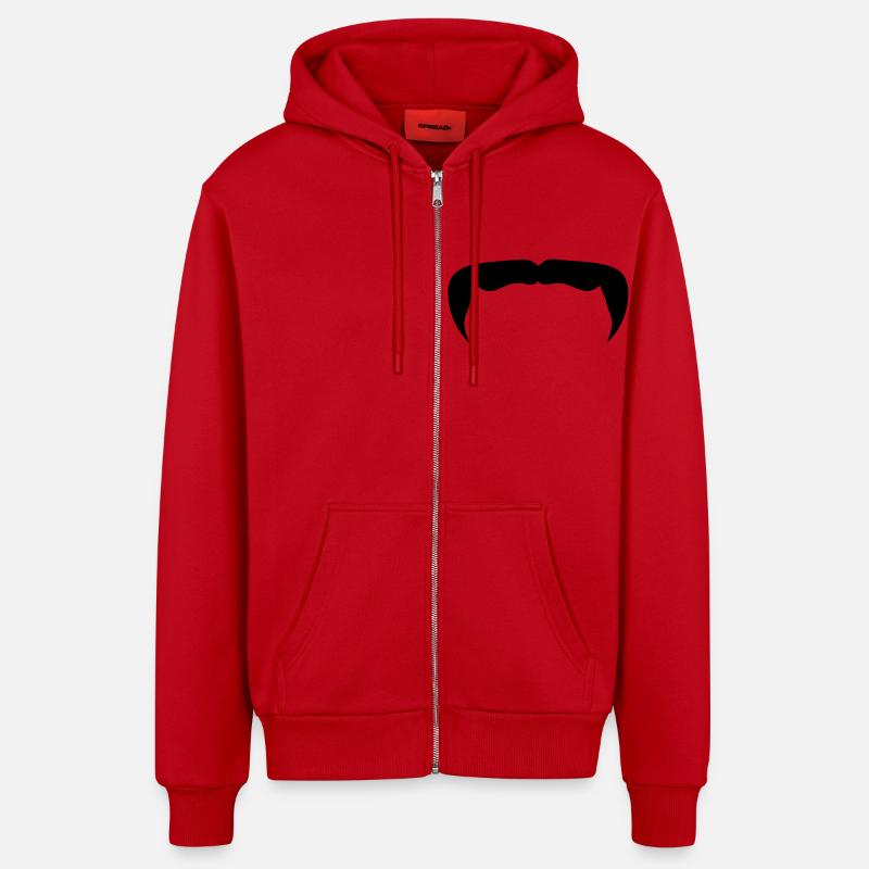 moustache mustache barbe beard12 hipster - Veste à capuche bio décontractée fabriquée en UE - rouge