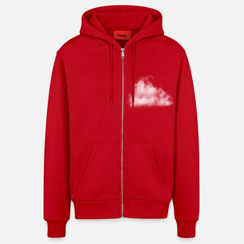 White Cloud - Organic Relaxed Kapuzenjacke Made in EU - Rot