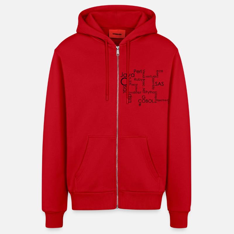 Programming - Organic Relaxed Hooded Jacket Made in EU - red