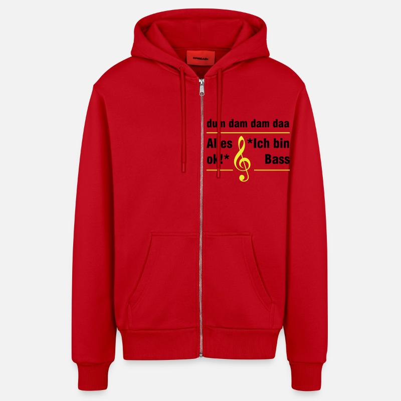 Basse - Veste à capuche bio décontractée fabriquée en UE - rouge