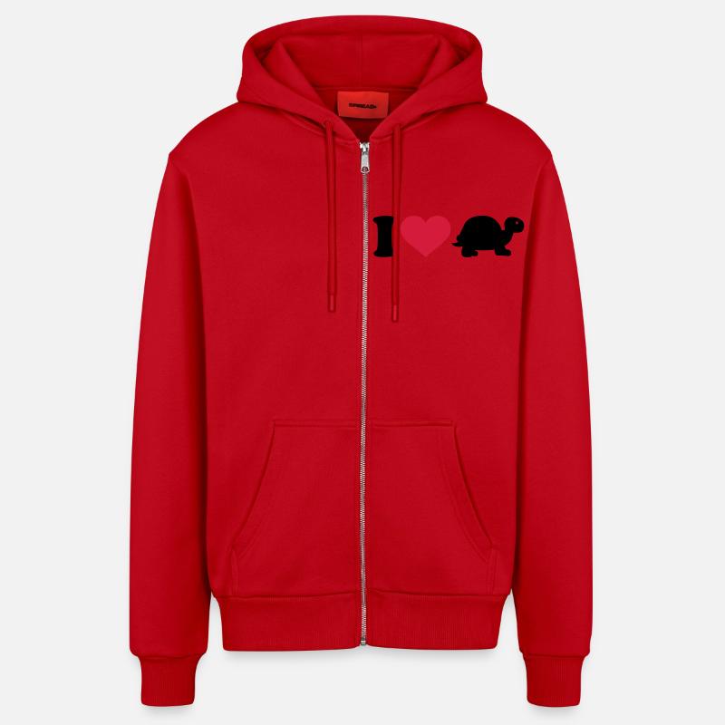 Schildkröte - Organic Relaxed Kapuzenjacke Made in EU - Rot