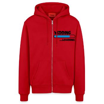 Wedding loading - Organic Relaxed Kapuzenjacke Made in EU - Rot - Vorne