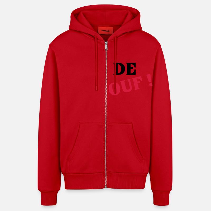 De ouf ! - Veste à capuche bio décontractée fabriquée en UE - rouge