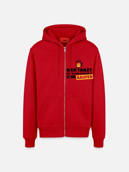 Saufen - Organic Relaxed Kapuzenjacke Made in EU - Rot