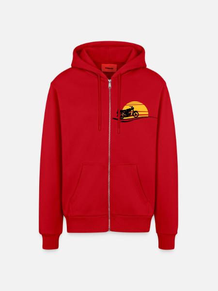 Fahrzeug - Simson Sonne - Organic Relaxed Kapuzenjacke Made in EU - Rot