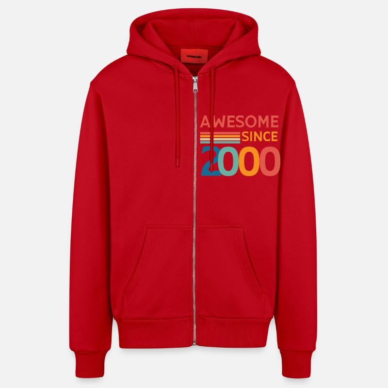 Awesome since 2000 - Veste à capuche bio décontractée fabriquée en UE - rouge