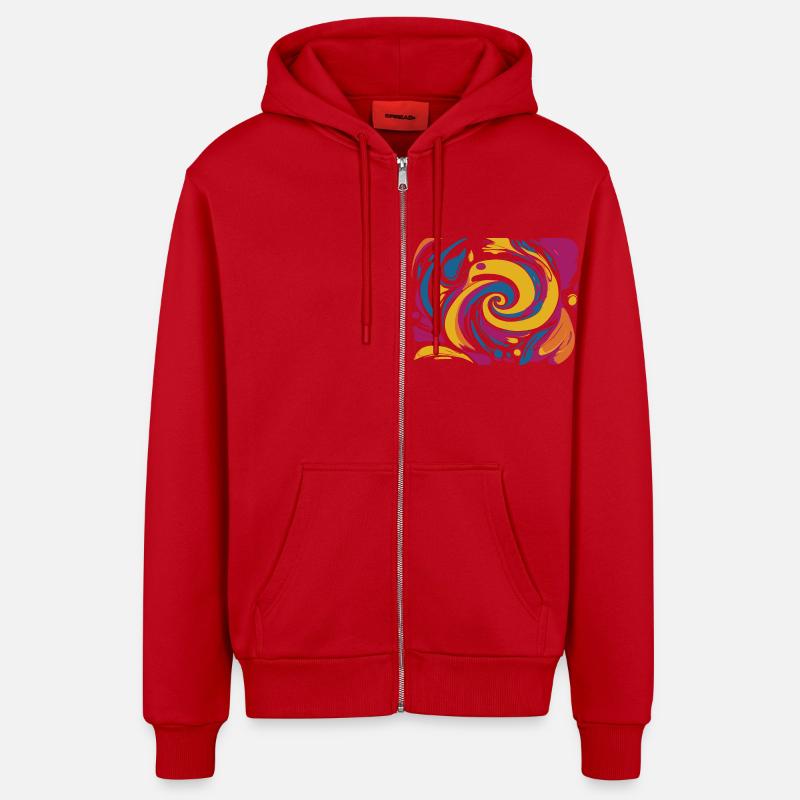 absurde - Veste à capuche bio décontractée fabriquée en UE - rouge