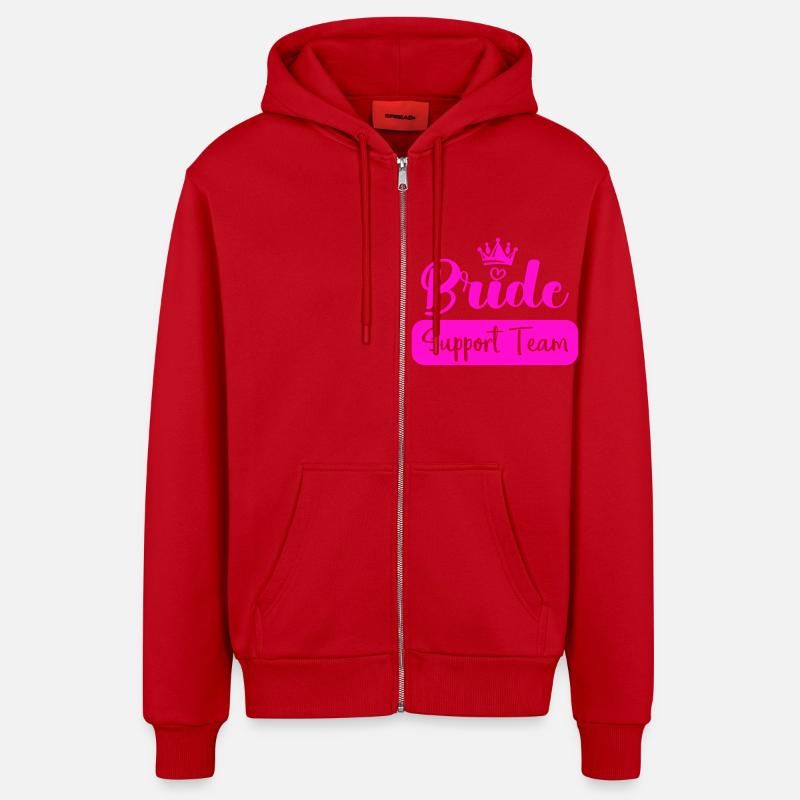 bride support team - Organic Relaxed Kapuzenjacke Made in EU - Rot