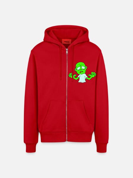 Zombie - Organic Relaxed Hooded Jacket Made in EU - red