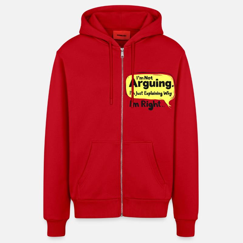 EXPLAINING - Organic Relaxed Hooded Jacket Made in EU - red