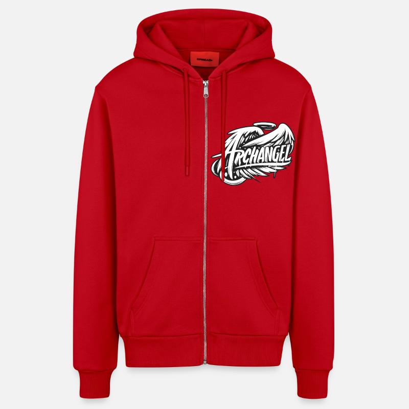 Graffiti d’ailes d’archange - Veste à capuche bio décontractée fabriquée en UE - rouge