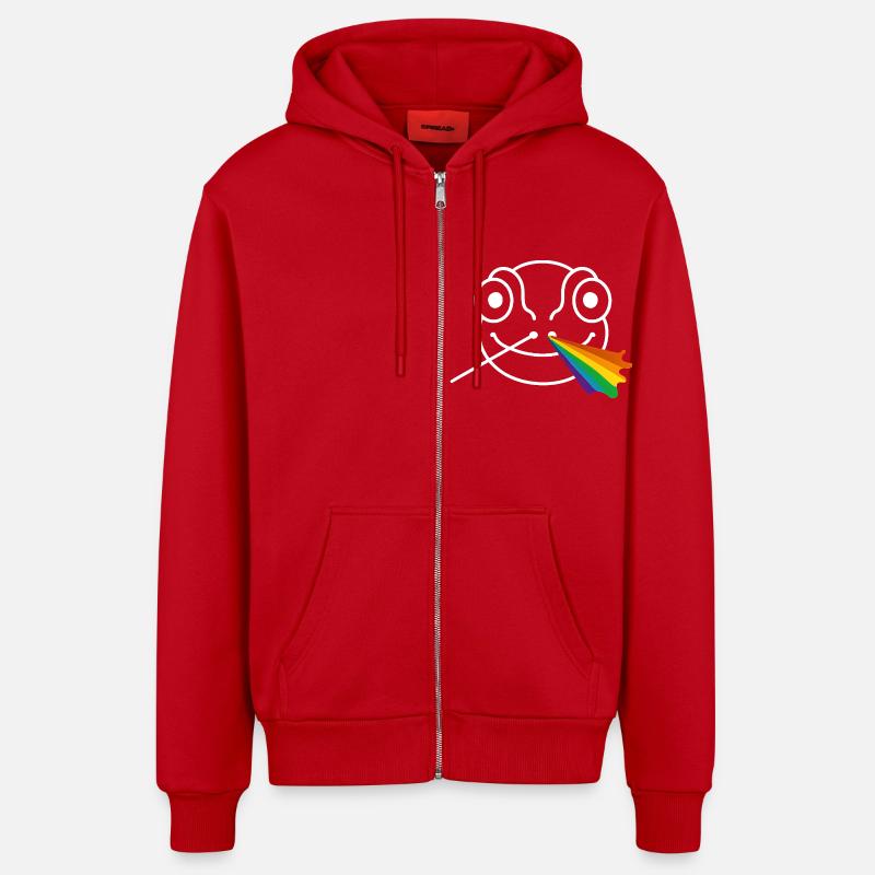 Prisme caméléon - Veste à capuche bio décontractée fabriquée en UE - rouge