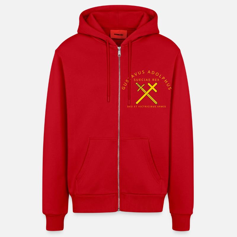 Gustav Adolf - Organic Relaxed Kapuzenjacke Made in EU - Rot