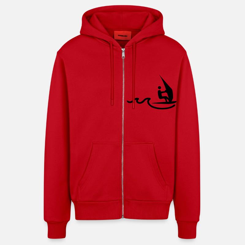 sail boarder - Veste à capuche bio décontractée fabriquée en UE - rouge