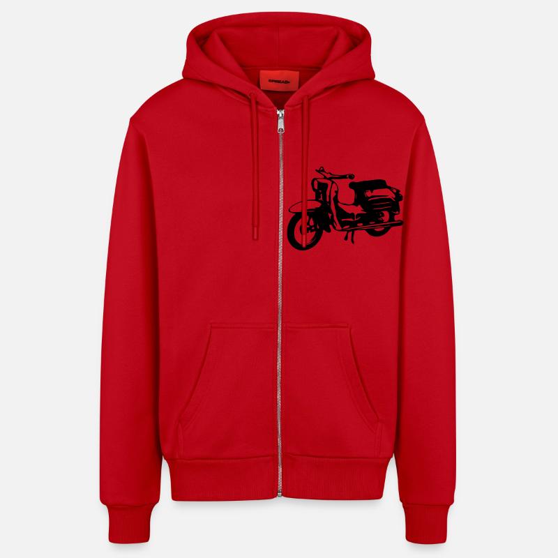 Schwalbe 1 (1 col.) - Veste à capuche bio décontractée fabriquée en UE - rouge