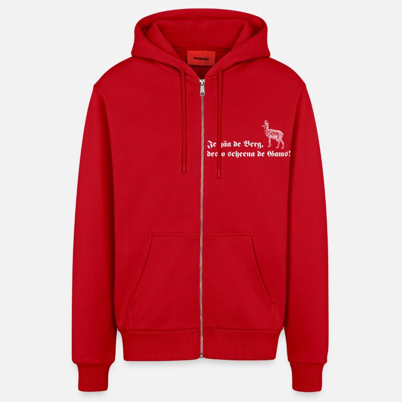 De scheena Gams - Organic Relaxed Kapuzenjacke Made in EU - Rot