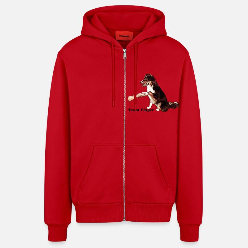 Aussie Team Player 2 - Organic Relaxed Kapuzenjacke Made in EU - Rot